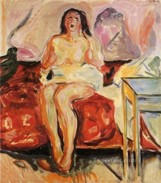 エドヴァルド・ムンク Painting - あくびをする少女 1913年 エドヴァルド・ムンク